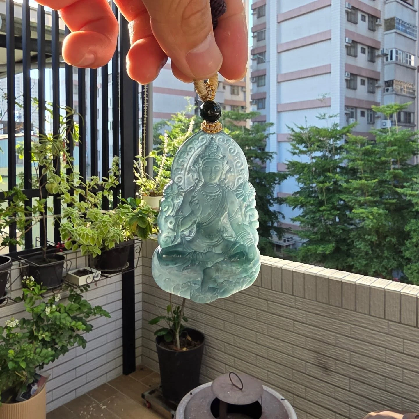 絕美度母觀音 A貨高冰藍水瓜料翡翠