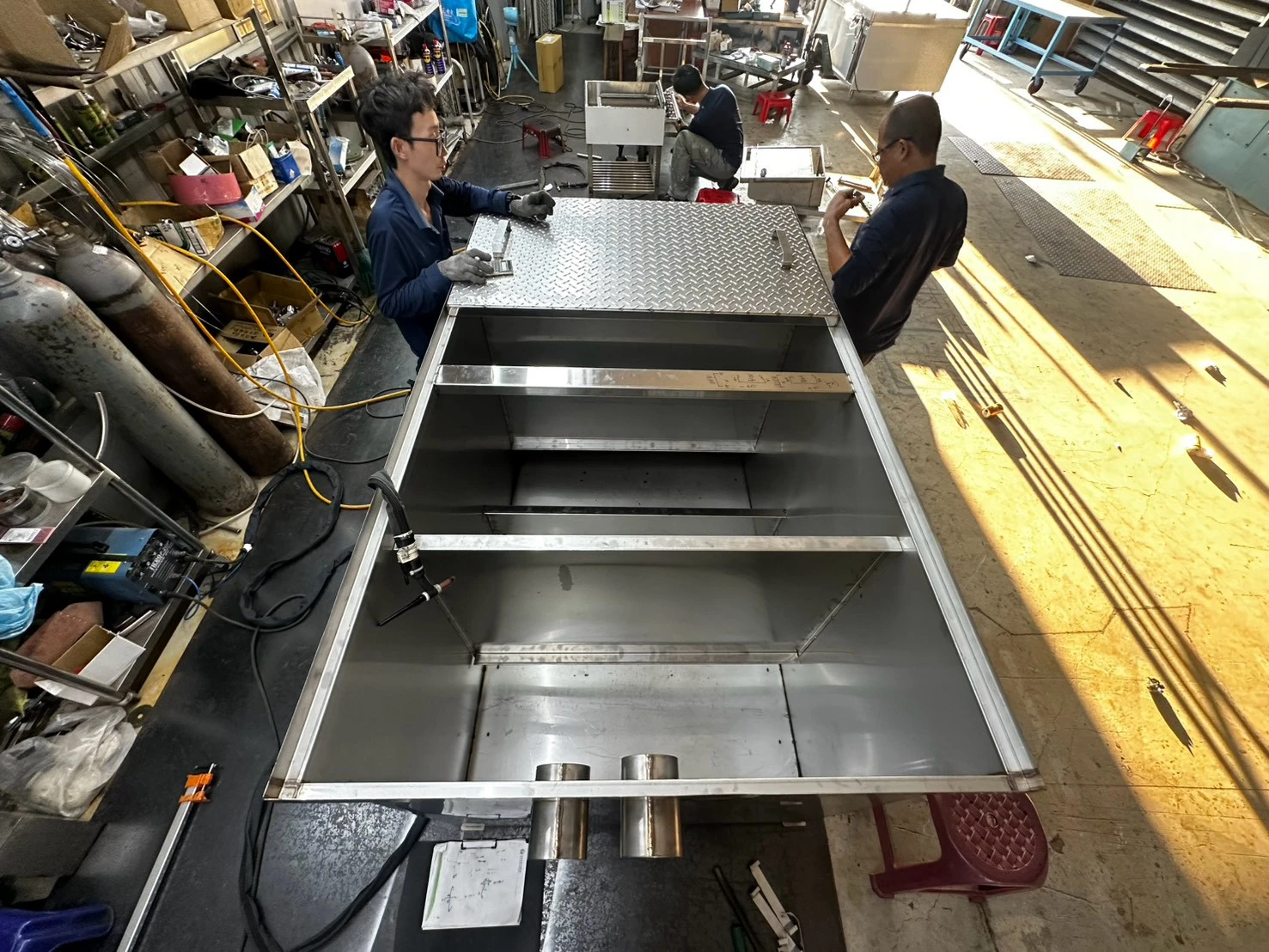飯店專用｜SUS 304不鏽鋼大型截油槽 客製製作
