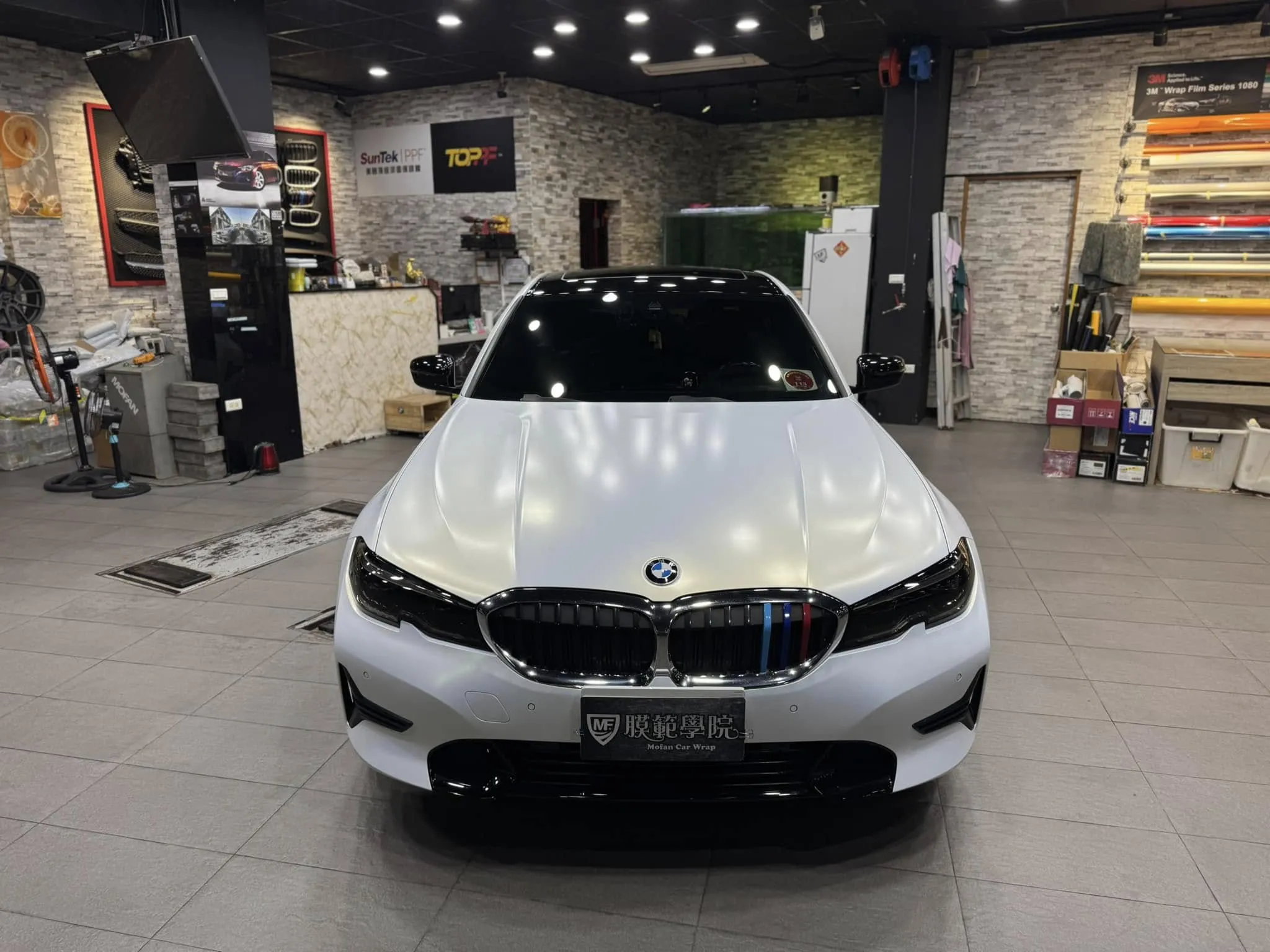 BMW 330 全車改色 NICE陶瓷白變金