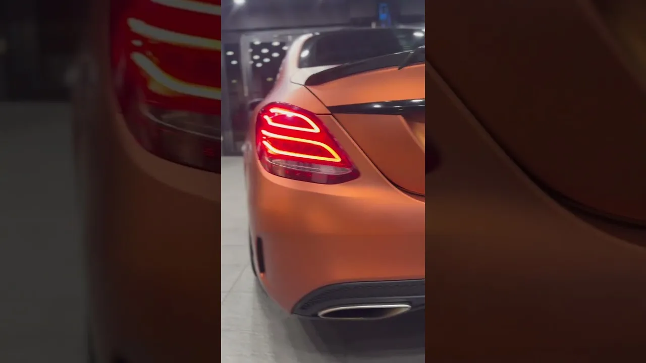 C300 全車改色 誰說貼膜是新車的專利 #熔岩橘#汽車改裝#汽車包膜