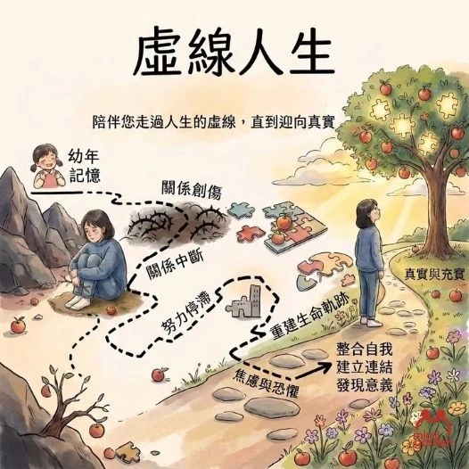 總覺得人生片片斷斷？心理師帶你拆解「虛線人生」背後的關係創傷