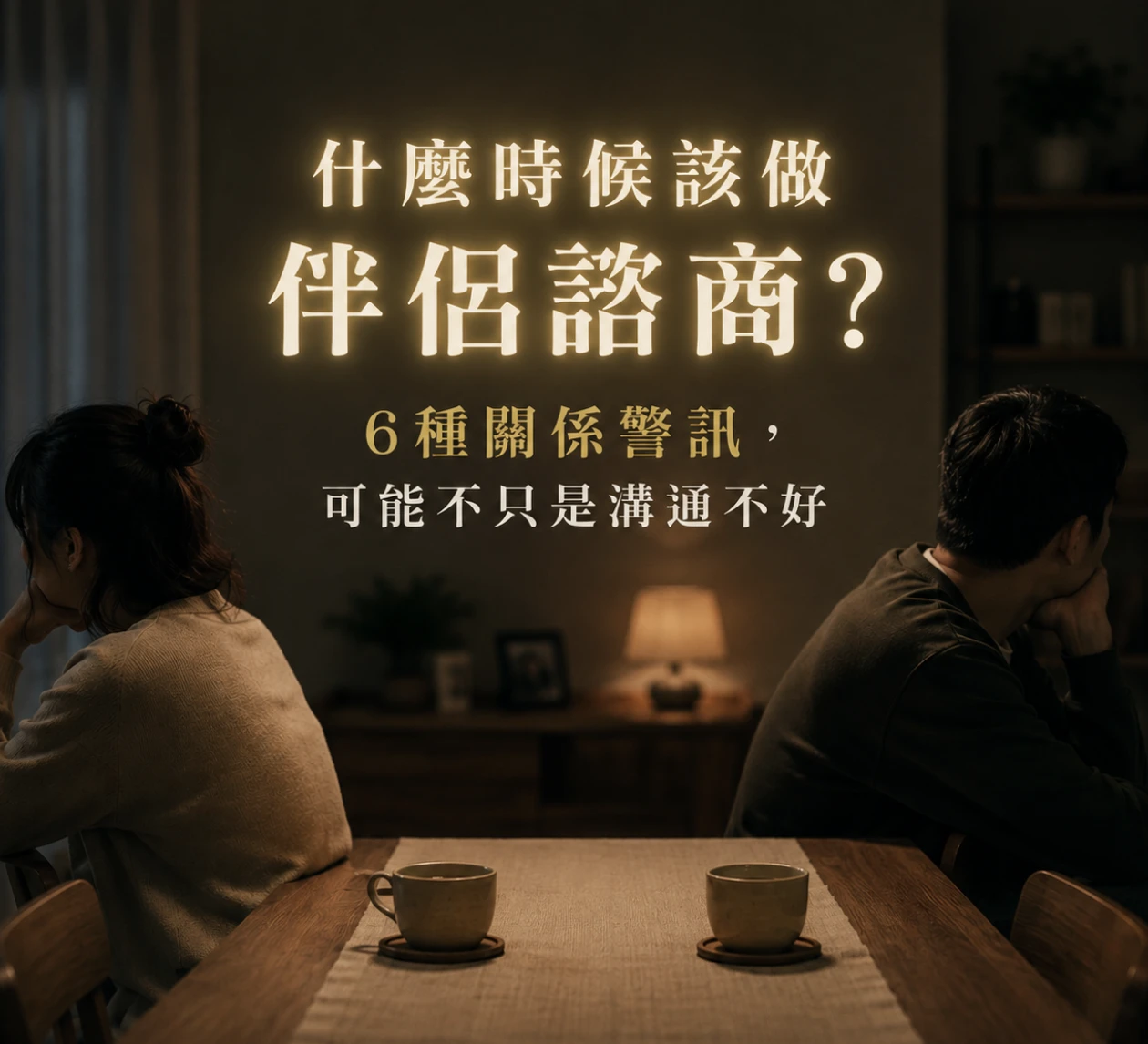 什麼時候該做伴侶諮商？感情出現這6種狀況，可能不只是溝通不好