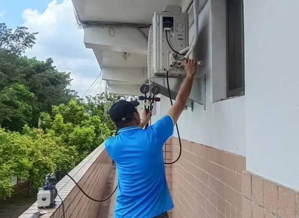 安裝冷氣測試中