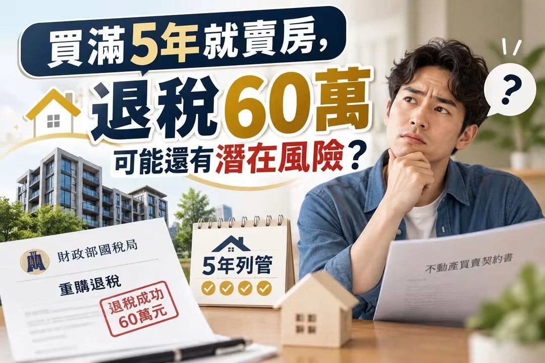 新屋買滿5年就賣房，退稅60萬可能被追繳？