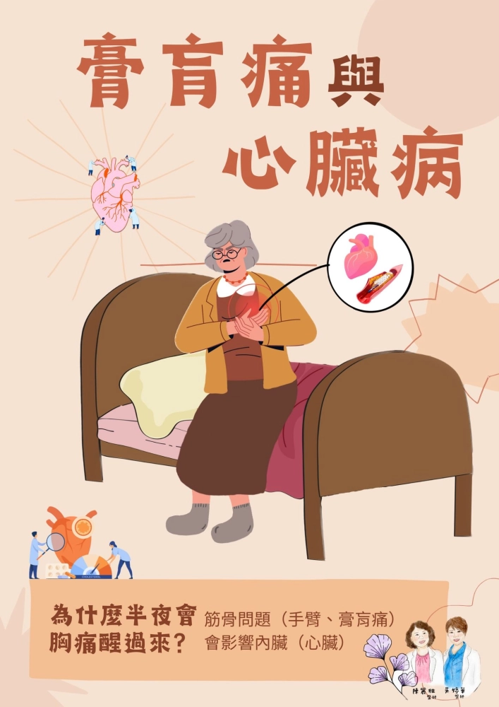 肩膀酸痛、手臂無法完全伸直上舉，這和心臟病有關嗎？