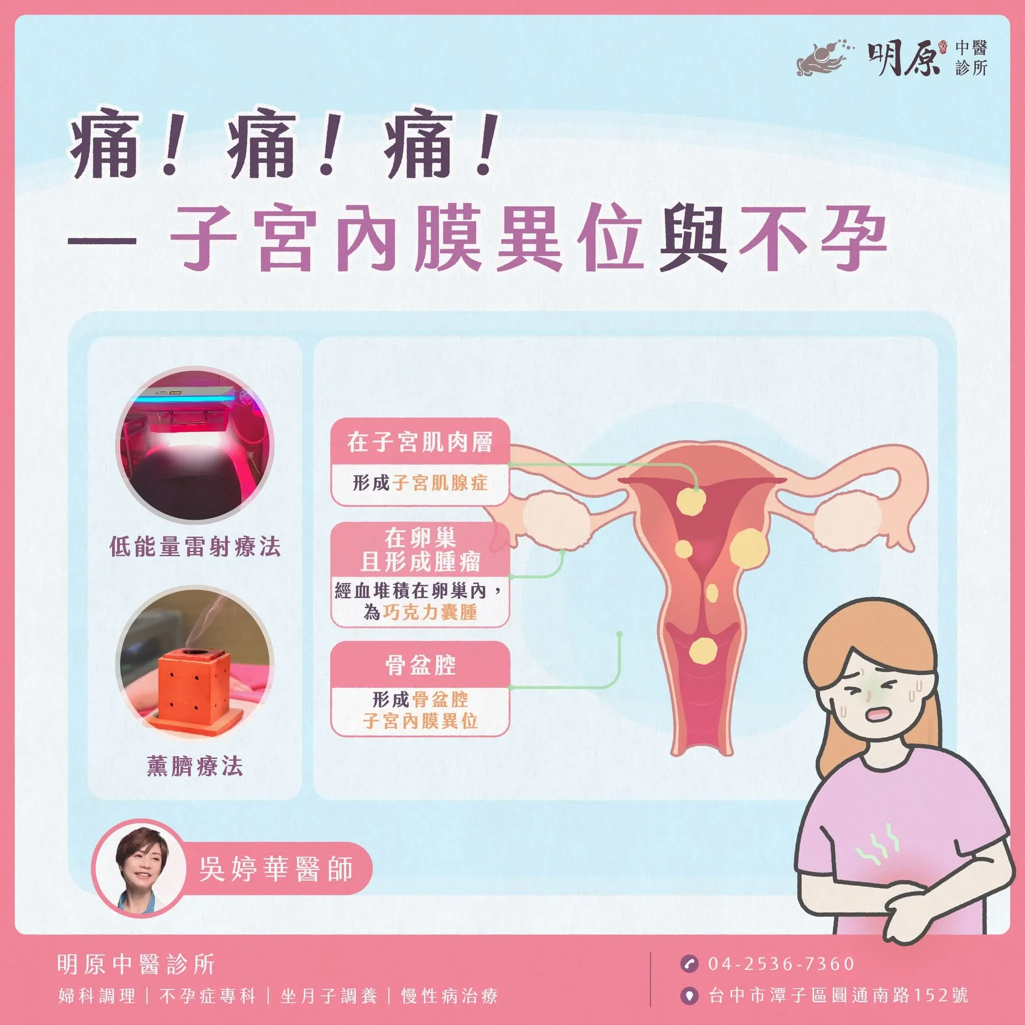 子宮內膜異位症最典型的症狀就是 #痛。
