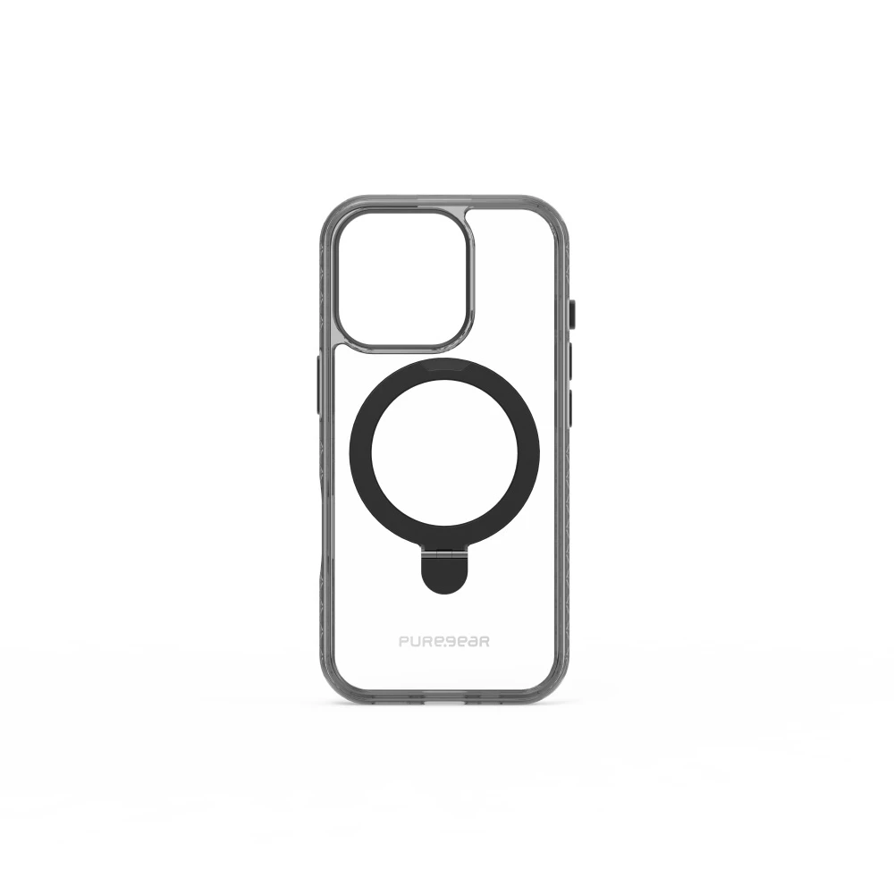 普格爾iPhone 16 Pro 6.3冰鑽磁吸支架保護殼 黑框