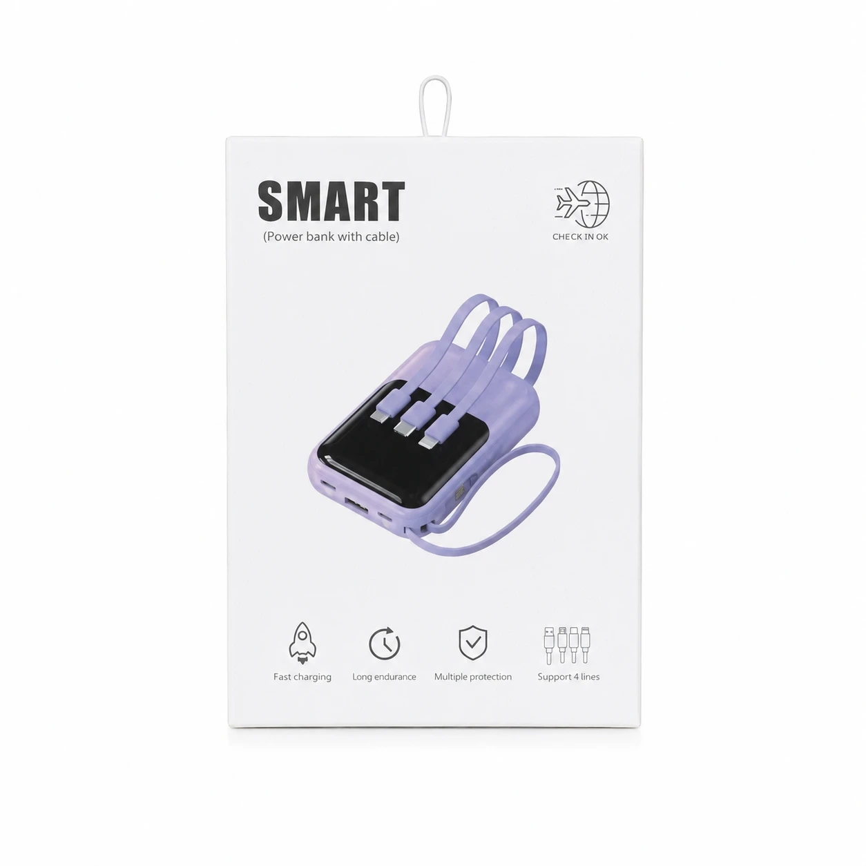 小不點液晶顯示自帶線行動電源10000Mah
