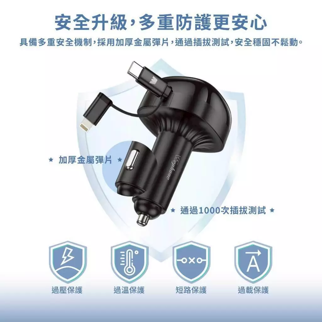 Wephone 60W四合一車用充電器