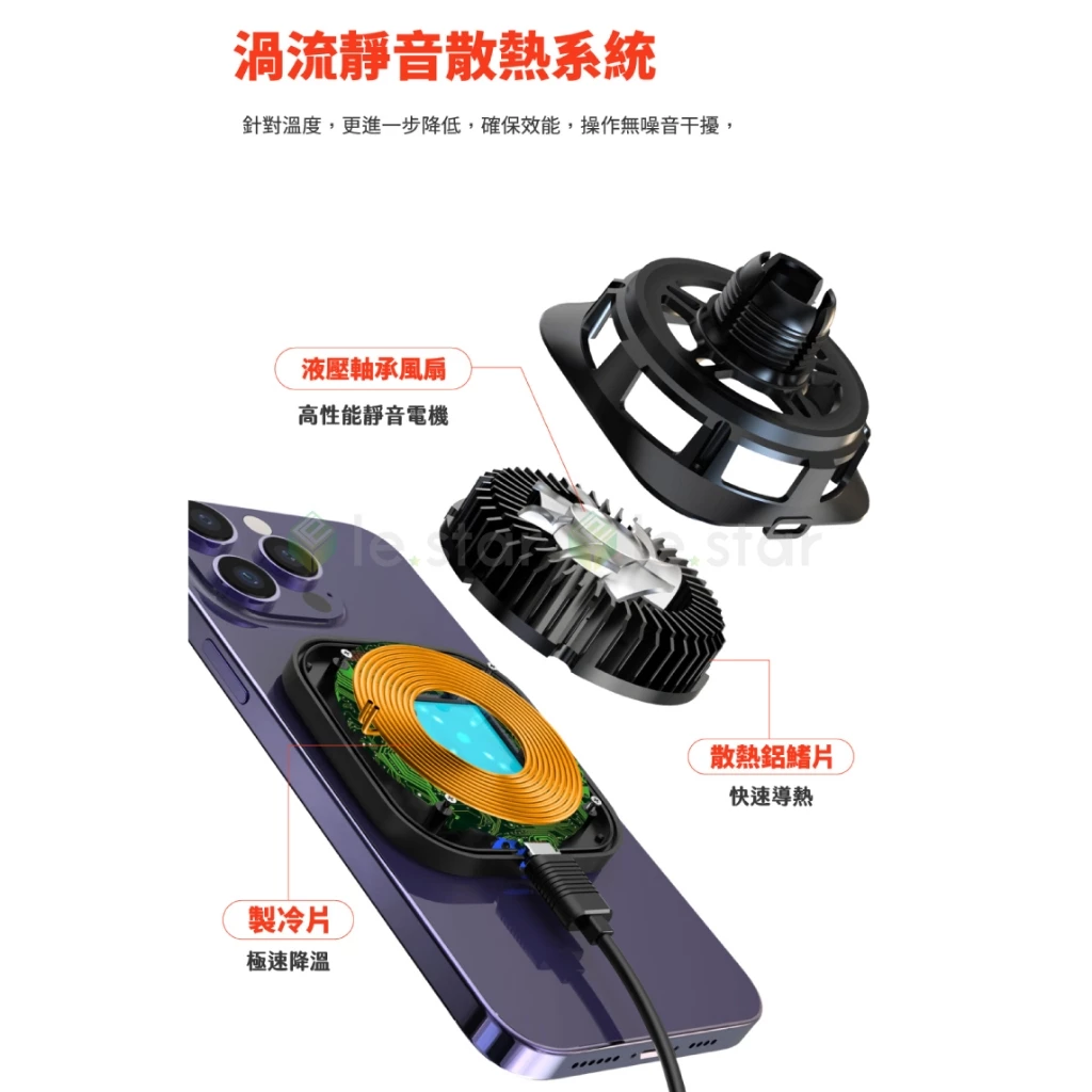 原廠公司貨(正版)冰炫風15W無線磁吸製冷散熱車架 急凍充 快速製冷 保護手機又帥又炫