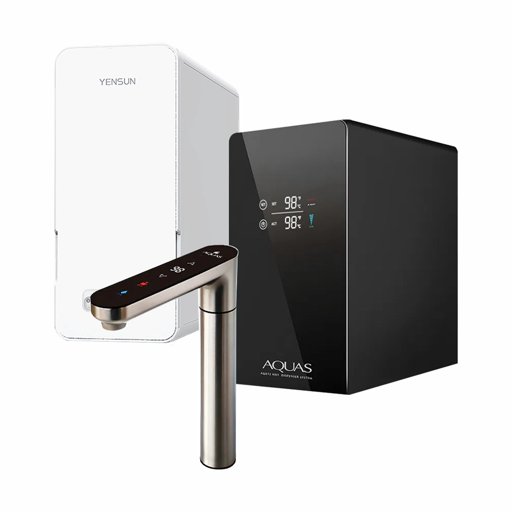 淨工坊AQ-812｜冷｜熱｜觸控式廚下型飲水機搭配元山YS-8061 600加侖RO直輸機