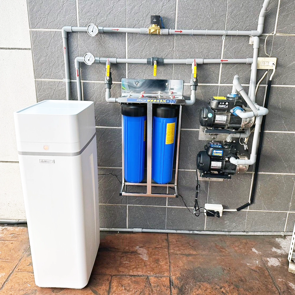 【歡迎私訊驚喜價】AQ-150S 全戶軟水機+20吋大胖2道【不鏽鋼】腳架型過濾器【含裝】