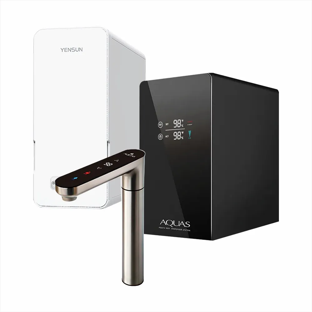 淨工坊AQ-812｜冷｜熱｜觸控式廚下型飲水機搭配元山YS-8061 600加侖RO直輸機