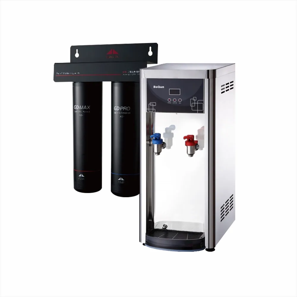 博群BQ-972【不銹鋼】溫熱型自動補水飲水機【熱交換全煮型】搭配宮黛二道式淨水器【免費安裝】