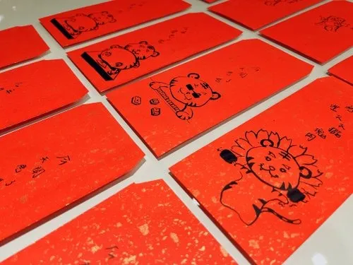 手工絹印/虎年紅包袋/原創設計/金點香水紙/一組6入/兩組款式可選