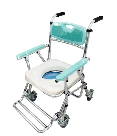 富士康  FZK-4542 鋁合金可收合便椅 附輪 便器椅 便盆椅 有輪馬桶椅 