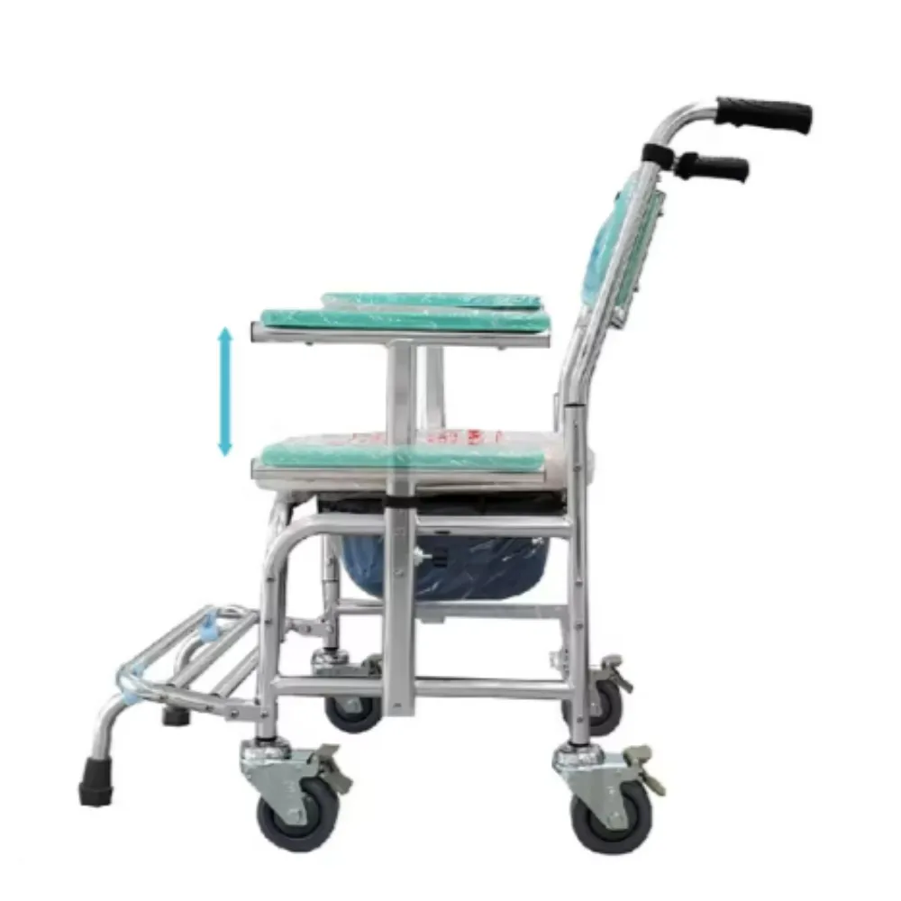 富士康  FZK-4306 鋁合金可收合便椅 附輪 便器椅 便盆椅 有輪馬桶椅 FZK4306 馬桶增高器