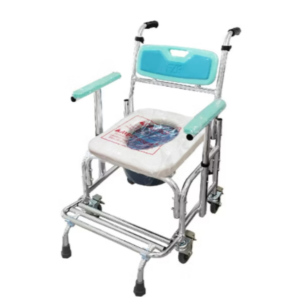 富士康  FZK-4306 鋁合金可收合便椅 附輪 便器椅 便盆椅 有輪馬桶椅 FZK4306 馬桶增高器