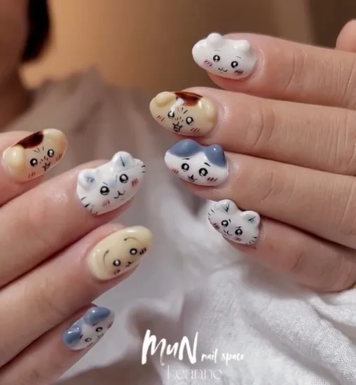 卡通圖案造型美甲