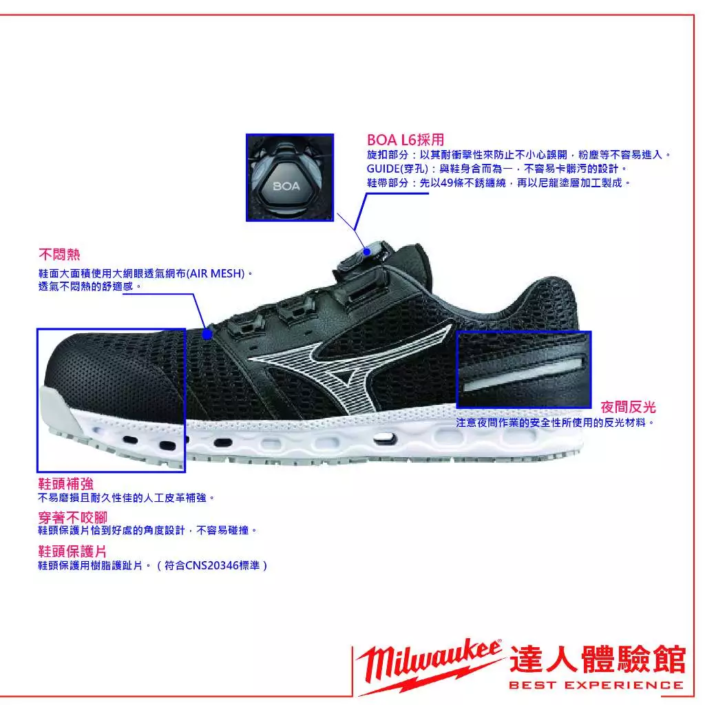 【飆破盤】MIZUNO 美津濃 安全鞋 F1GA233609 VH 網布透氣款 工作鞋 安全防護鞋 防滑 3E寬楦