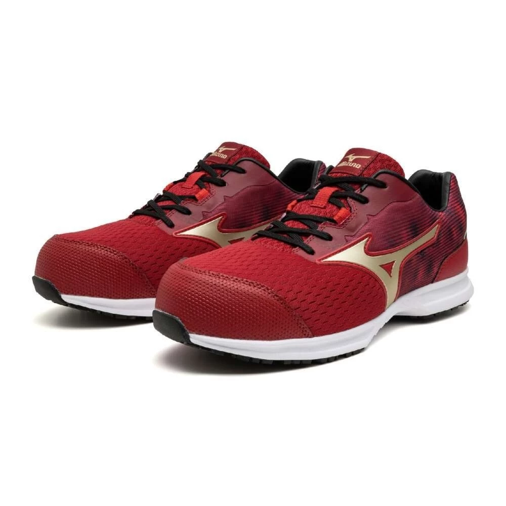 【飆破盤】MIZUNO 美津濃 安全鞋 F1GA256062 黑底紅身金勾 工作鞋 鞋子 保護 工程