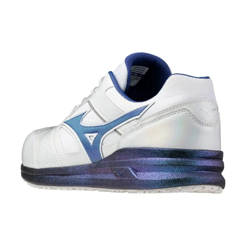 【飆破盤】MIZUNO 美津濃 安全鞋 F1GA256601 白底白身藍勾 工作鞋 防護鞋 保護 工程