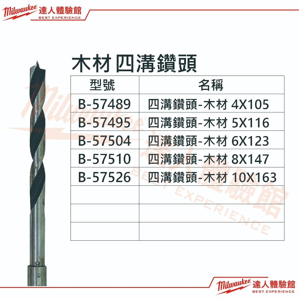 【飆破盤】Makita 牧田 B-57510 四溝鑽頭-木材 8X147 配件 五金 免出力電鑽 木頭鑽頭