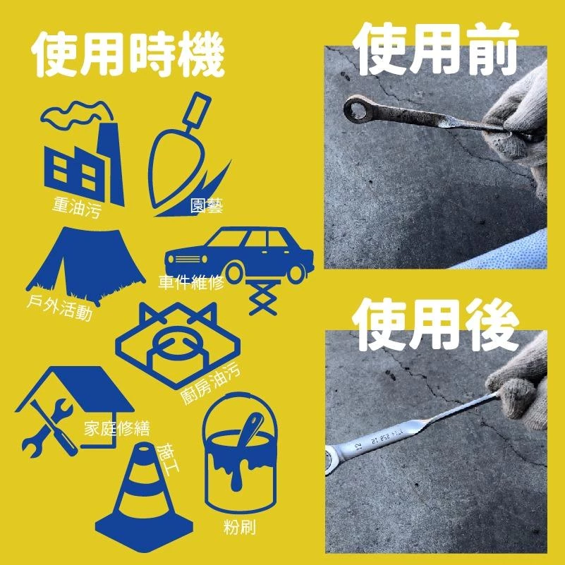 【飆破盤】木易潔 Wooden Clean 【獨立包裝】 去油汙濕紙巾 重油汙 工業油汙 廚房 汙垢 工具清潔 洗碗精