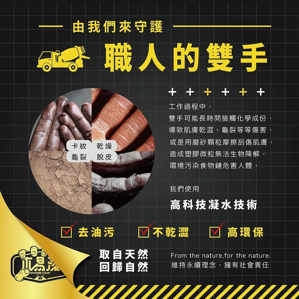 【飆破盤】免運優惠 木易潔 Hand Clean 木質纖維洗手膏 洗手乳 重油汙專用 天然環保 護手配方 去污 黑手