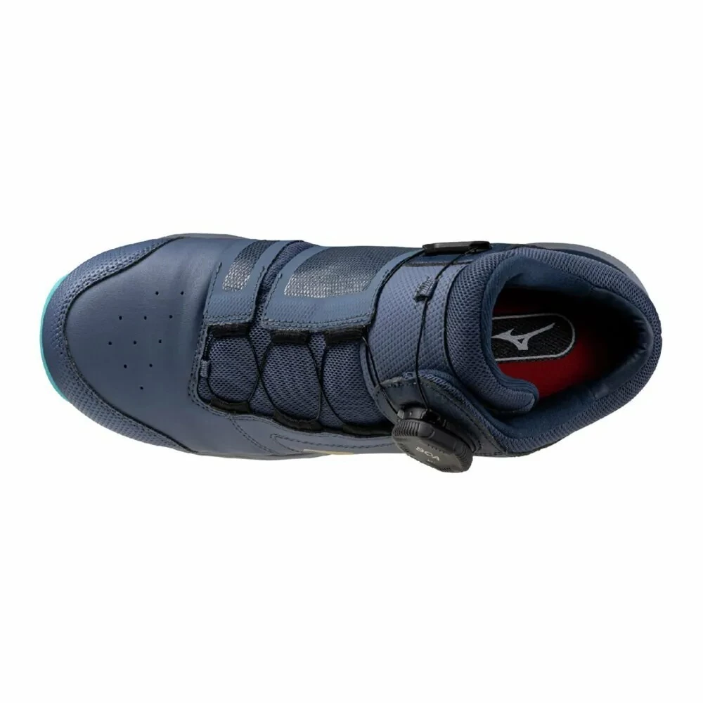 【飆破盤】MIZUNO 美津濃 安全鞋 F1GA256405 白底藍身金勾 工作鞋 保護 工程 鞋子