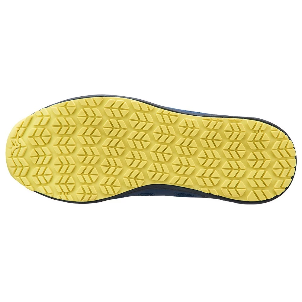 【飆破盤】MIZUNO 美津濃 安全鞋 F1GA256214 工作鞋 工程 保護 高筒黃底黑藍身白後小勾