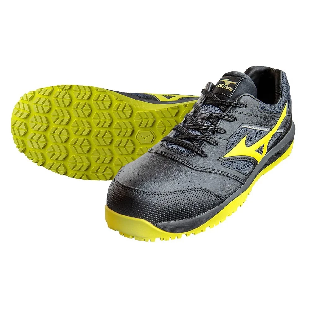 【飆破盤】MIZUNO 美津濃 安全鞋 松懋SMU F1GD247990 黃底黑身黃勾 工作鞋 工程 保護