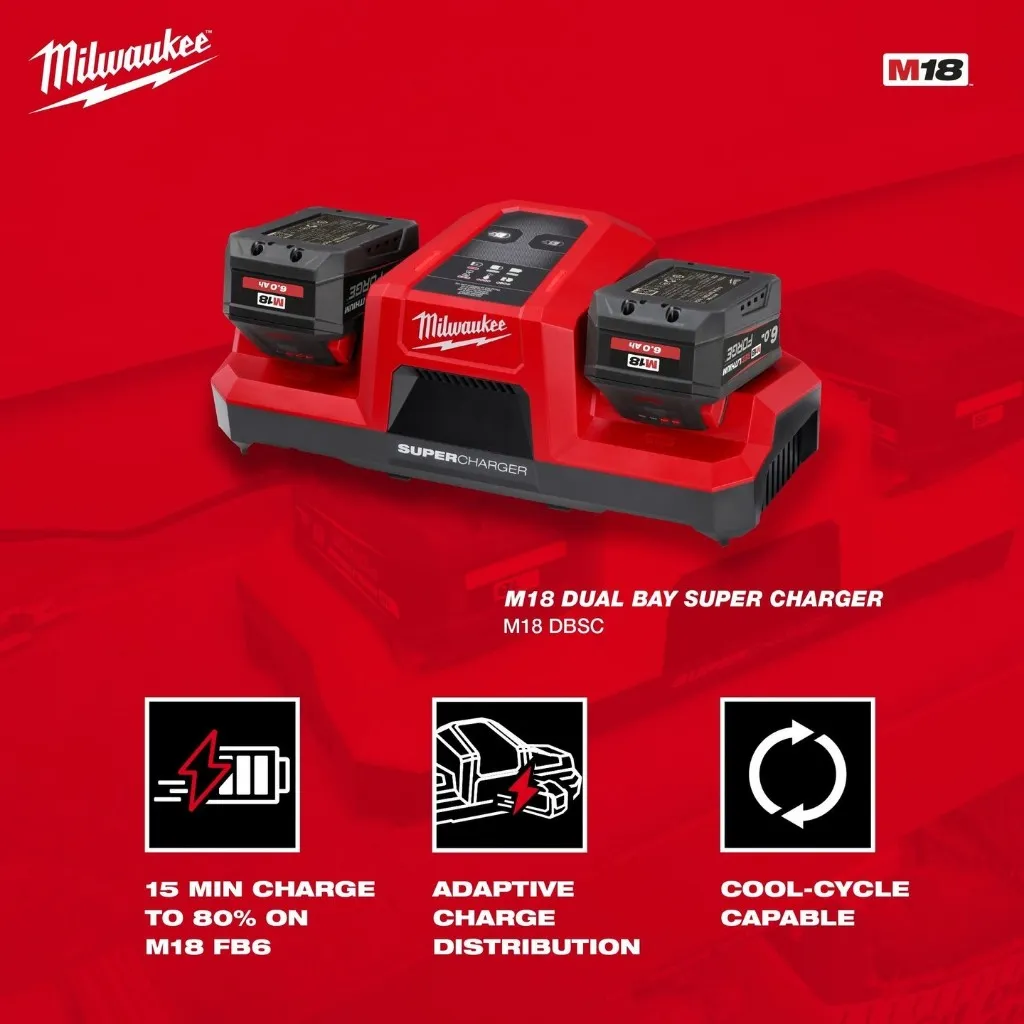 【飆破盤】美沃奇 Milwaukee M18 DBSC 超級快充 充電器 雙充 M18 DBSC M18 FB6
