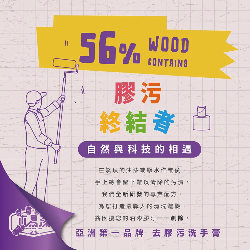 【飆破盤】木易潔 Wooden Clean 油漆膠水洗手膏 4L 矽利康 油墨染料 膠水 樹脂