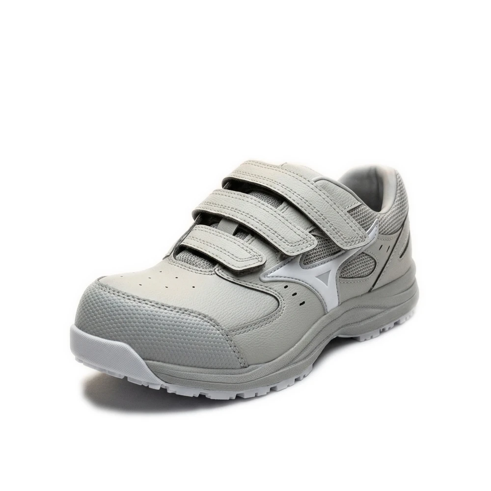 【飆破盤】MIZUNO 美津濃 安全鞋 F1GA266205 白底白身白勾 魔鬼氈 防護鞋 塑鋼 工作鞋 舒適