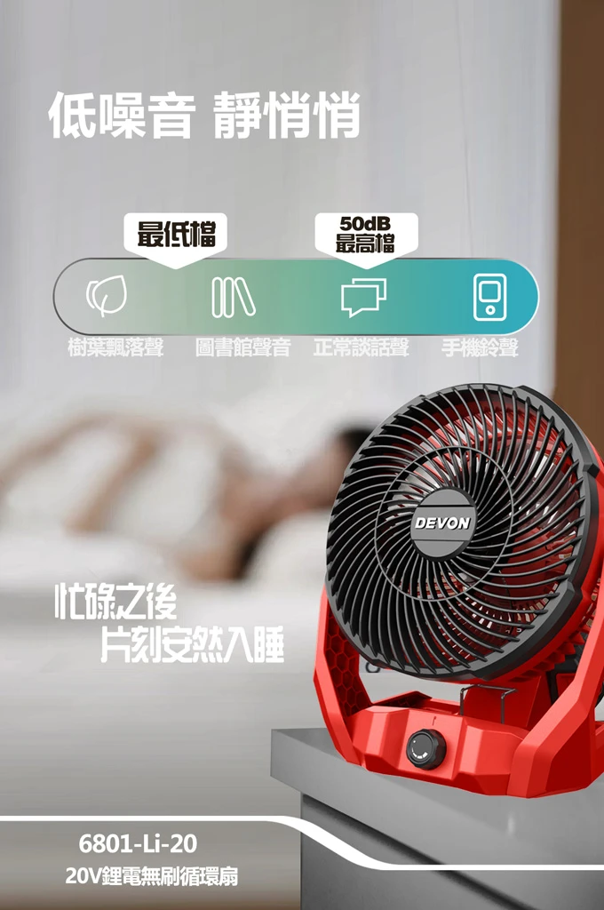 【飆破盤】DEVON大有 20V無刷循環扇 6801-LI-20 電扇 消暑 工程 電風扇