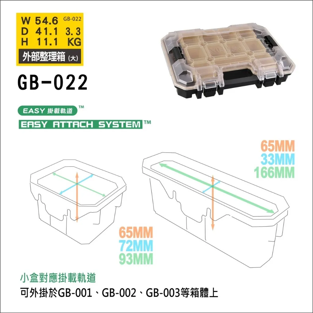 【飆破盤】風霸 GFOX 外部整理箱 風霸工具箱 堆疊工具箱 零件盒 GB-022