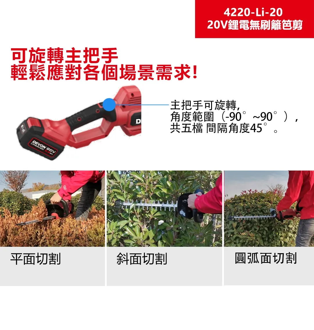 【飆破盤】DEVON大有 20V 無刷籬笆剪 4220-LI-20 園藝 修剪