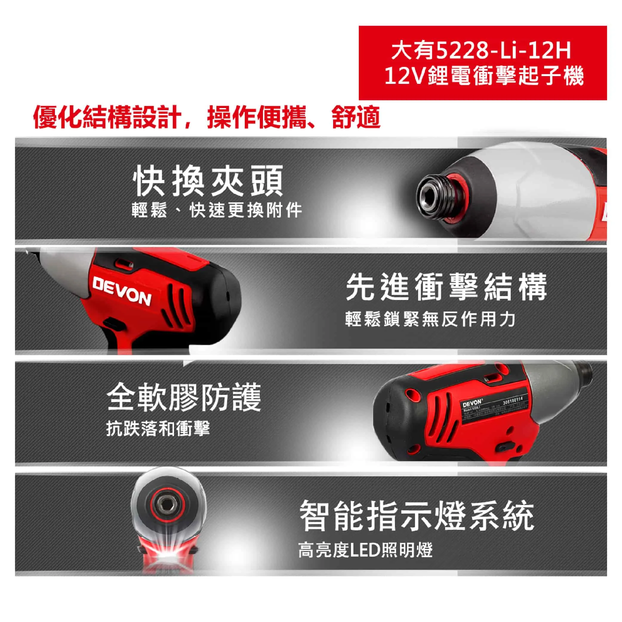 【飆破盤】DEVON大有-12V衝擊起子(空機)