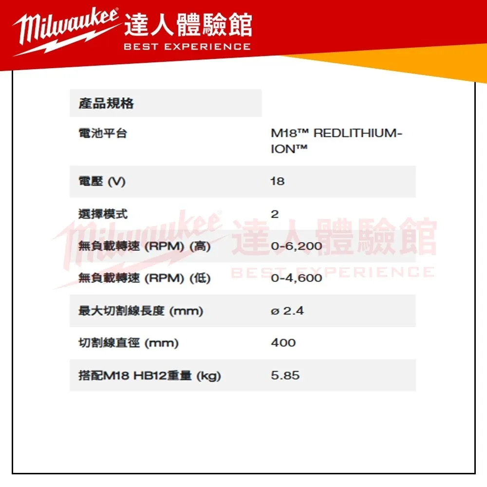 【飆破盤】美沃奇 Milwaukee 米沃奇 M18 BLLT-0(單機)18V鋰電無碳刷割草機 M18BLLT 割草機
