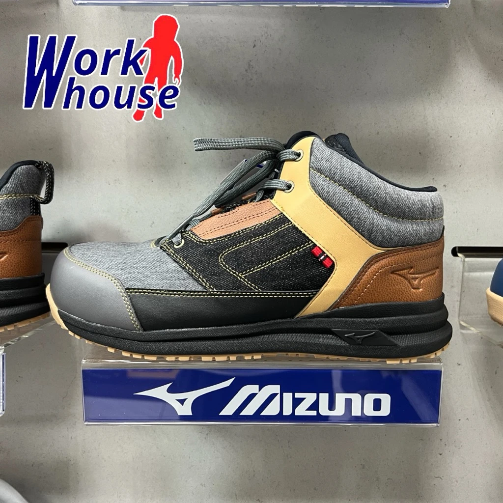 【飆破盤】MIZUNO 美津濃 F1GA257492-26.0 安全鞋 黃底黑棕黃身 26號 工作鞋 保護 高筒 單寧