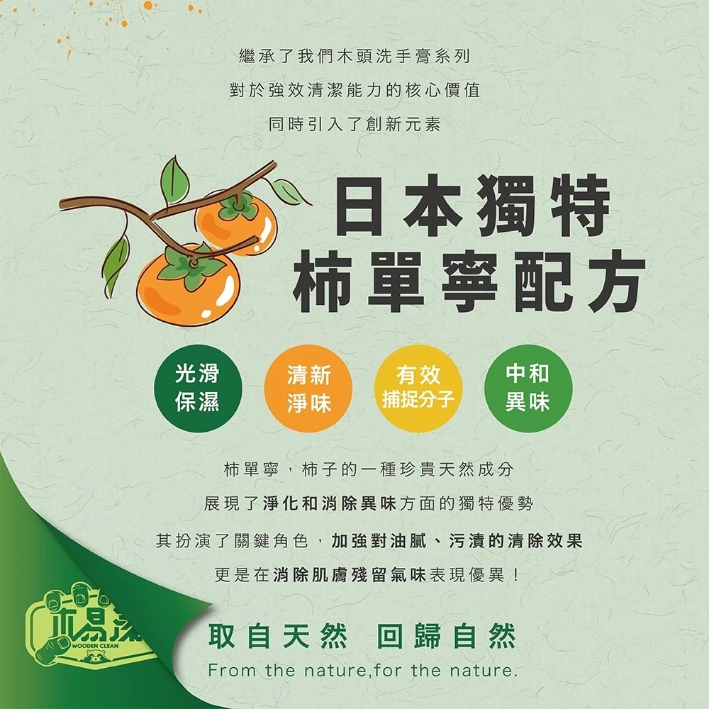 【飆破盤】木易潔 Wooden Clean 多功能淨味洗手膏 沛單寧 廚房異味 餐飲業 天然 溫和 戶外 露營