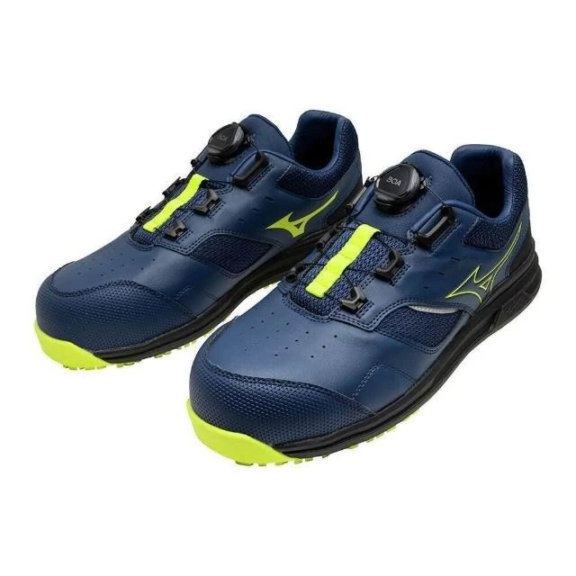 【飆破盤】MIZUNO 美津濃 安全鞋 F1GA247614 黃底藍身藍勾黃框 工程鞋 鞋子 工程 保護