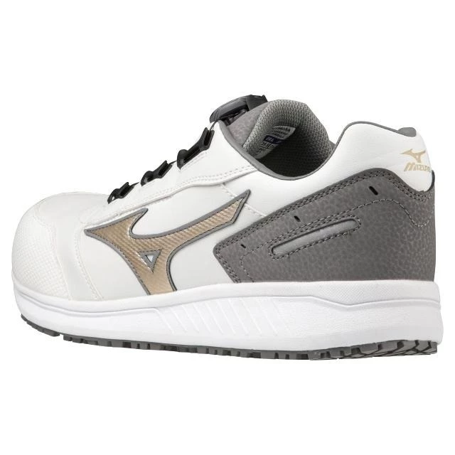 【飆破盤】MIZUNO 美津濃 安全鞋 F1GA247701 灰底白身金勾 工作鞋 保護 工程