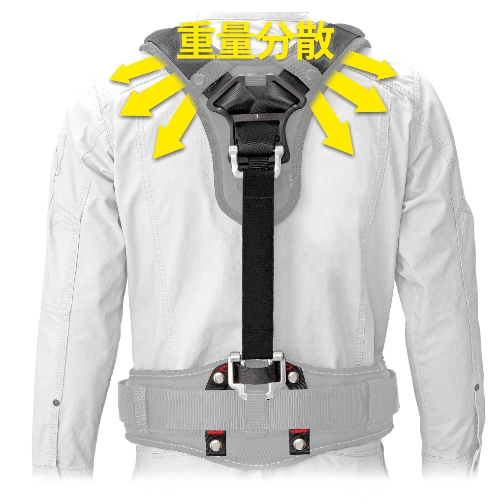 【飆破盤】日本 TAJIMA 田島 背負式工作吊帶附安全扣-黑 SFSSF-BK