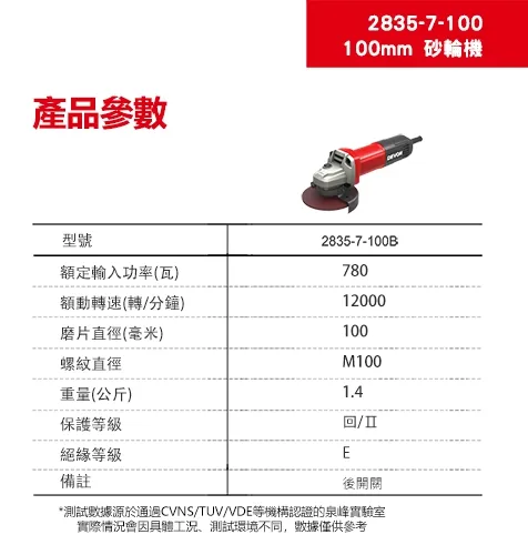 【飆破盤】DEVON大有 插電砂輪機110V 780W 4吋 打磨 工程