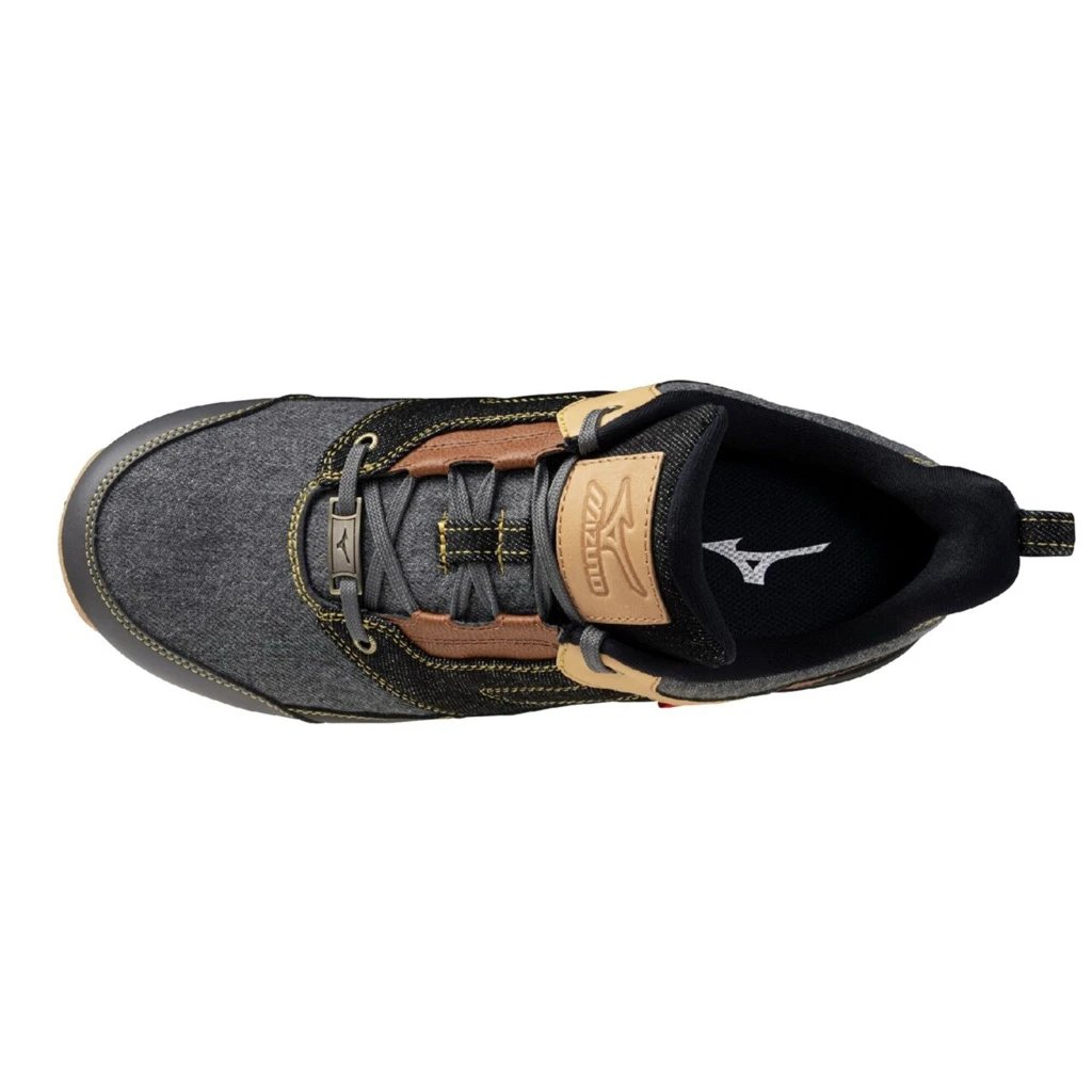 【飆破盤】MIZUNO 美津濃 安全鞋 白黃底黑棕黃身 F1GA257592 安全防護鞋 保護 單寧系列 輕量 塑鋼頭
