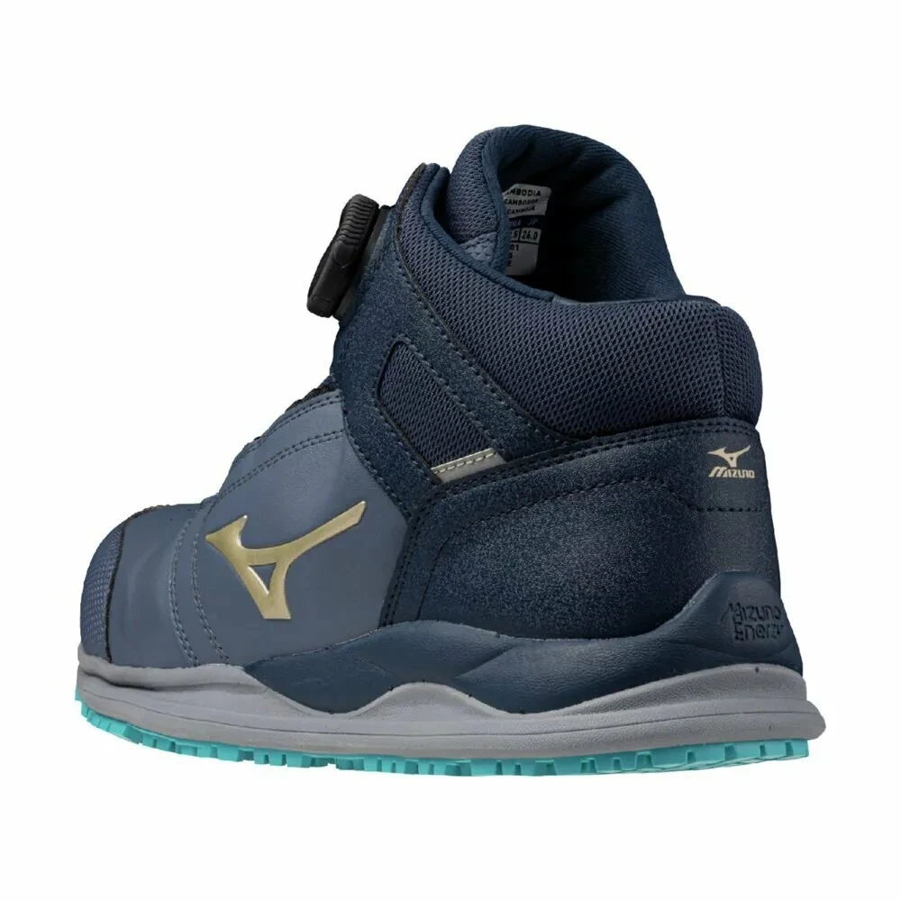 【飆破盤】MIZUNO 美津濃 安全鞋 F1GA256405 白底藍身金勾 工作鞋 保護 工程 鞋子