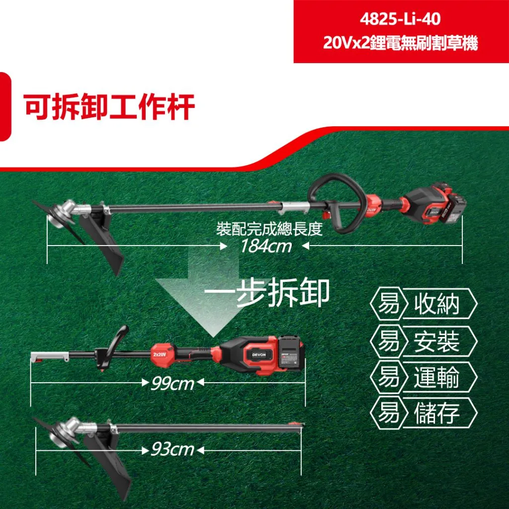 【飆破盤】DEVON大有 20V 無刷割草機 園藝 修剪 除草機 木工
