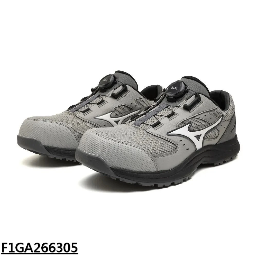 【飆破盤】MIZUNO 美津濃 美津濃 安全鞋 F1GA266305 黑底灰身白勾 防護鞋 安全鞋 鋼頭鞋